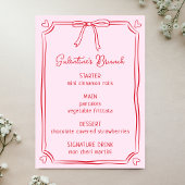Schattigee Galentine's Day Brunch Roze & Rode Boog Menu