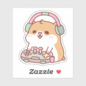 Schattigee gamer hamster spelen van videogames sticker (Vel)