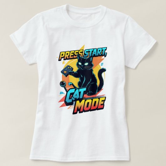 Schattigee gamer kat | Funny Feline Streamer-Kat T-shirt (Design voorkant)