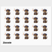 Schattigee gamer otter spelen met controller vierkante sticker (Vel)