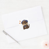 Schattigee gamer otter spelen met controller vierkante sticker (Envelop)