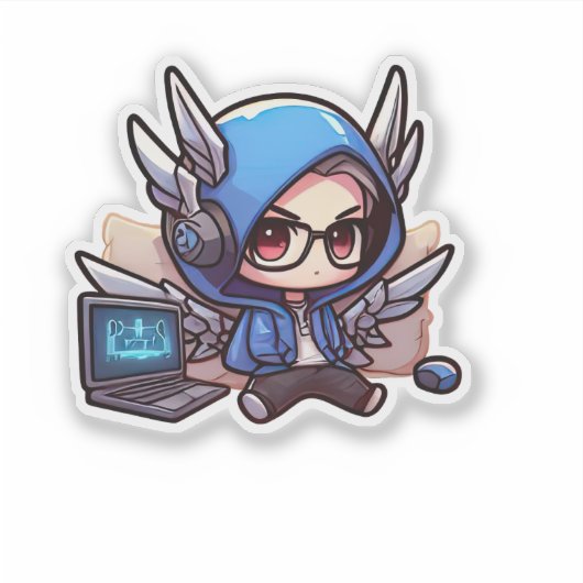 Schattigee gamer-Sticker Sticker (Voorkant)