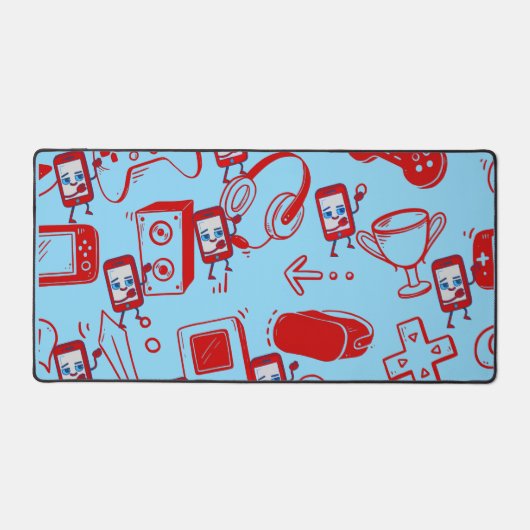 Schattigee gaming thema bureau mat (Voorkant)