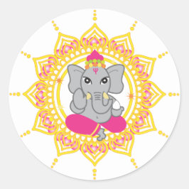 Schattigee Ganesha-labels Ronde Sticker