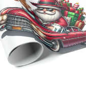 Schattigee Gangster Santa in Cadillac | Cadeaupapier (Rol Hoek)