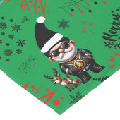 Schattigee Gangster Santa Vrolijk Kerstfeest op gr Lange Tafelloper (Hoek)