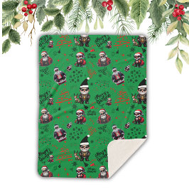 Schattigee Gangster Santa Vrolijk Kerstfeest op gr Sherpa Deken