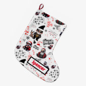 Schattigee Gangster Santa Vrolijk Kerstfeest op Wi Grote Kerstsok (Voorkant (Hangend))