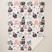 Schattigee Gangster Santa Vrolijk Kerstfeest op Wi Sherpa Deken (Voorkant)