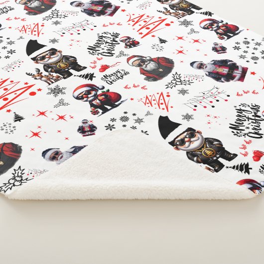 Schattigee Gangster Santa Vrolijk Kerstfeest op Wi Sherpa Deken (3/4)