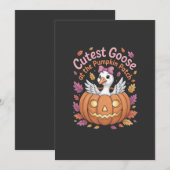 Schattigee gans bij de Pumpkin Patch Thanksgiving Aankondiging (Voorkant / Achterkant)