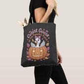 Schattigee gans bij de Pumpkin Patch Thanksgiving Tote Bag (Dichtbij)