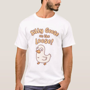 Schattigee Gans Gekke Gans op de Losse Funny T-shirt