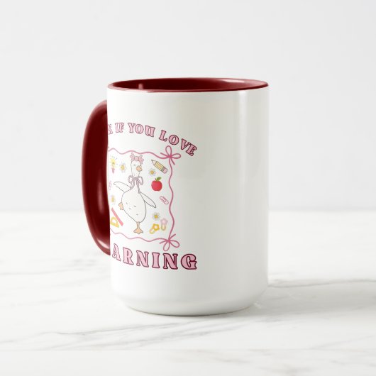 Schattigee Gans Terug naar School Koffie Mok Teach (Voorkant links)