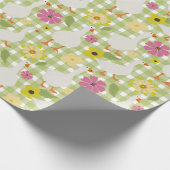 Schattigee ganzen met handgetekende bloemen - Gree Cadeaupapier (Hoek)