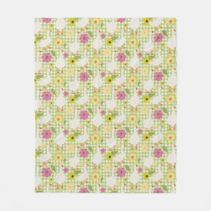 Schattigee ganzen met handgetekende bloemen - Gree Fleece Deken