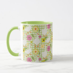 Schattigee ganzen met handgetekende bloemen - Gree Mok