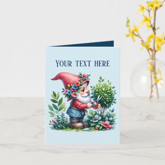 Schattigee Gardening gnome liefhebbers tekst toevo Kaart (Gele Bloem)