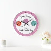 Schattigee garen tekens haakhaken gepersonaliseerd grote klok (Huis)