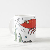 Schattigee garnalen Mok met onderwater scène (Voorkant links)