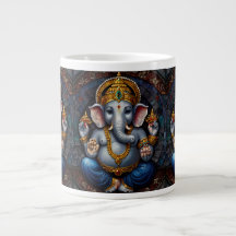 Schattigee Garnesh God in olifant vorm blauw mozaï