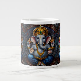 Schattigee Garnesh God in olifant vorm blauw mozaï Grote Koffiekop
