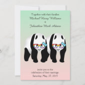 Schattigee Gay Panda's Rainbow Wearing Glasses Uit Kaart (Voorkant)