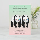 Schattigee Gay Panda's Rainbow Wearing Glasses Uit Kaart (Staand voorkant)