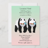 Schattigee Gay Panda's Rainbow Wearing Glasses Uit Kaart (Achterkant)