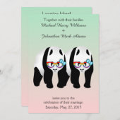 Schattigee Gay Panda's Rainbow Wearing Glasses Uit Kaart (Voorkant / Achterkant)