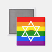 Schattigee Gay Regenboog Vlag Joodse Star of David Magneet (Voorkant / Achterkant)