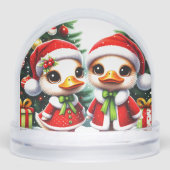 Schattigee geanimeerde eenden sneeuw Wereldbol Sneeuwbol (Voorkant)