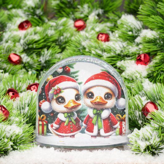 Schattigee geanimeerde eenden sneeuw Wereldbol Sneeuwbol (Kerstmis)