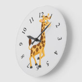 Schattigee geanimeerde giraffe grote klok (Hoek)