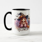 Schattigee geanimeerde heks met vleermuizen gepers mok (Links)