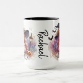 Schattigee geanimeerde heks met vleermuizen gepers mok (Midden)