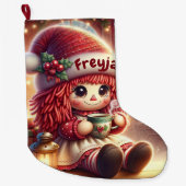 Schattigee geanimeerde pop grote kerstsok (Voorkant)