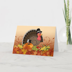 Schattigee geanimeerde Thanksgiving Dag kalkoen Feestdagen Kaart