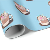 Schattigee geanimeerde warme chocolademarshmallows cadeaupapier (Rol Hoek)