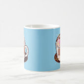 Schattigee geanimeerde warme chocolademarshmallows koffiemok (Center)