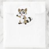 Schattigee geanimeerde wasbeer ronde sticker (Tas)