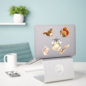 Schattigee geassorteerde eekhoorn Sticker pack (Laptop op bureau)