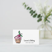Schattigee gebakjes & snoepjes Cupcake Home Bakker Visitekaartje (Staand voorkant)