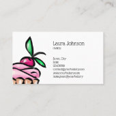 Schattigee gebakjes & snoepjes Cupcake Home Bakker Visitekaartje (Achterkant)