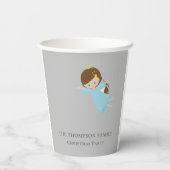 Schattigee Geboorte Eet Drink Wees Vrolijk Kerstfe Papieren Bekers (Achterkant)