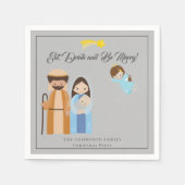 Schattigee Geboorte Eet Drink Wees Vrolijk Kerstfe Servet (Voorkant)