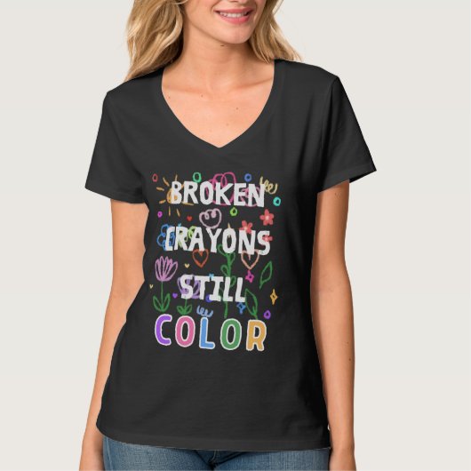 Schattigee gebroken krijt stille kleur t-shirt (Voorkant)
