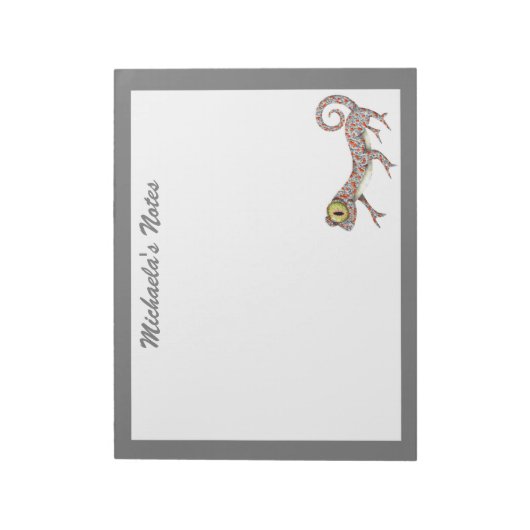 Schattigee Gecko gepersonaliseerd Notitieblok (Linkerzijde)