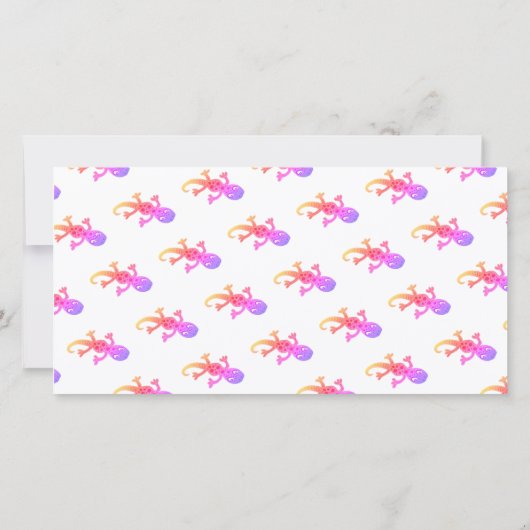 Schattigee Gecko Hagedis Roze Girly Verjaardagsfot Bedankkaart (Achterkant)