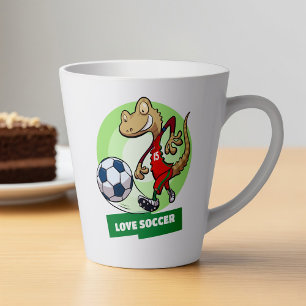 Schattigee Gecko Love Voetbal Funny Voetbalspeler  Latte Mok